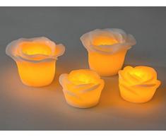 Formano Rosenkerze Kerze mit Licht creme 601865 601872, Größe:6cm