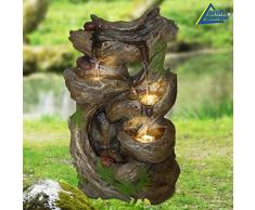 AMUR Zimmerbrunnen Gartenbrunnen Brunnen Zierbrunnen Brunnen Vogelbad Märchenwald mit LED-Licht 230V Wasserfall Wasserspiel für Garten, Gartenteich, Terrasse, Teich, Balkon Sehr Dekorativ