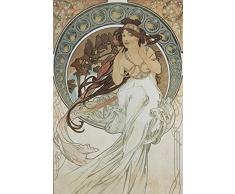 Artland Qualitätsbilder I Poster Kunstdruck Bilder 20 x 30 cm Menschen Frau Graphische Kunst Creme C1MX Vier Künste Die Musik 1898