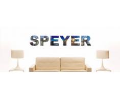 Wandtattoo farbige Wandschrift Städtename Speyer mit Sehenswürdigkeiten 80 x 13 cm Länge