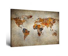 ge-Bildet Leinwandbild Weltkarte Retro - 70x50 cm 1 teilig
