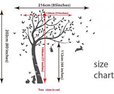 DesignDivil Full Size weiß schöne häschen-Baum kinderzimmer wandtattoo dd007