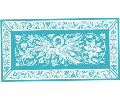 INDIGOS 4052166054720 Wandtattoo w295 Ornament, Vogel Wandaufkleber 80 x 41 cm, türkis