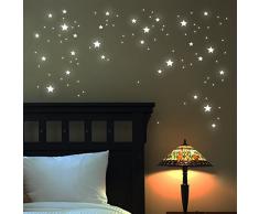Leuchtsterne Wandtattoo Sterne 100 Stk. fluoreszierend leuchtende Sterne Sternenhimmel Sternensticker M1169