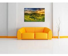 eine Berg Farm in Asien, Format: 80x60 auf Leinwand, XXL riesige Bilder fertig gerahmt mit Keilrahmen, Kunstdruck auf Wandbild mit Rahmen, günstiger als Gemälde oder Ölbild, kein Poster oder Plakat