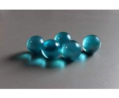 Gaide und Petersen 10 Murmeln Aqua blau 25mm transparent, Glaskugel, Kugel aus Glas (GSAqua25)