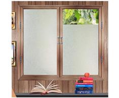 Zindoo Fensterfolie Sichtschutzfolie Ohne Kleber Statisch Folie Milchglasfolie Gute Privatsphäre Schutz für Badezimmer, Duschkabine Sowie Türen, Umkleide und Konferenzräume