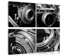 murando - Bilder 60x60 cm - Leinwandbilder - Fertig Aufgespannt - Vlies Leinwand - 4 Teilig - Wandbilder XXL - Kunstdrucke - Wandbild - Kamera Fotoapparat Fotografie Foto i-B-0020-b-k