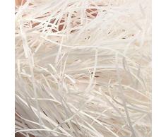 Anjing 100 Gramm Bastkorb, Zerkleinertes Geschenkpapier, Geschenkkorb, Füllverpackung, Weiß