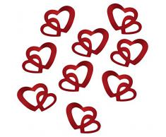 100 Stk Deko Doppel Herzen rot Streuteile Scrapbooking Tischdeko Streudeko Hochzeit