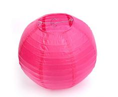 Dazone Lampion, chinesisch, Lampenschirm aus Papier, mit LED, Kugel-Laterne, zur Dekoration, für Hochzeit, Haus, Weihnachten, Party (Set mit 10 Stück), Papier, rose fonce, 30 cm