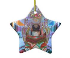 Leoner22art Dekorationssterne, 2 doppelseitige Sterne, Keramik