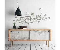 ilka parey wandtattoo-welt Wandtattoo Wandaufkleber Eule Eulen AST Eulenwandtattoo Schmetterlingen M1474 ausgewählte Farbe: *Schwarz* ausgewählte Größe:*L 100cm breit x 35cm hoch