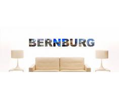 Wandtattoo farbige Wandschrift Städtename Bernburg mit Sehenswürdigkeiten 80 x 10 cm Länge