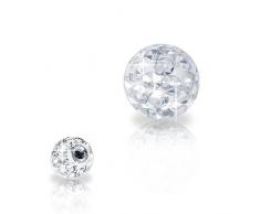 SoulCats® Piercing Kugel Schraub Ersatzkugel Kristall Gel Epoxy Ferido viele Größen, Farbe:weiß, Gewinde:1.2 mm, Kugelgröße:4 mm