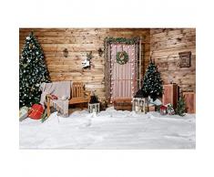 MMPTn Weihnachtshintergrund, 17,8 x 1,5 m, Fotografie-Hintergrund, Weihnachtsbaum-Girlande, Geschenke, Laterne, Holz, Haus, Innendekoration, Familie, Party, Neujahr, Banner, Studio, Video-Requisiten