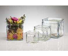 Glasschale RUSTIC Glasvase Windlicht Vase Glas Schale Würfel, Ø 10 cm