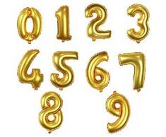 amscan 3307511 Folienballon Minishape Zahl 0, Gold