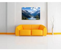 See an Bergen Format: 120x80 cm auf Leinwand, XXL riesige Bilder fertig gerahmt mit Keilrahmen, Kunstdruck auf Wandbild mit Rahmen, günstiger als Gemälde oder Ölbild, kein Poster oder Plakat