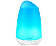 VicTsing Diffusor Aromatherapie, 150ml Aroma Diffuser für ätherische öle, Ultra Leise (21dB) Luftbefeuchter Ultraschall Vernebler, BPA-Free Öle Duftlampe Elektrisch mit 8 Farben LED, Schlafmodus-Weiß
