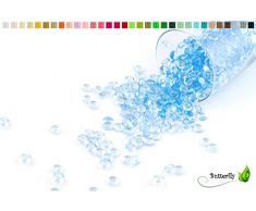 Creativery ca.100g Beutel Tautropfen ca. Ø 7 mm Raindrops Kristalltau Deko Streudeko Granulat Dekogranulat transparent (hellblau 311)