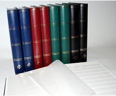 Prophila Leuchtturm 60 weiße Seiten Briefmarkenalbum Einsteckbuch wattierter Blauer Einband