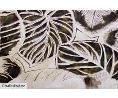 KunstLoft® XXL Gemälde Fossilisation 180x120cm | original handgemalte Bilder | Blätter Natur Tropen | Leinwand-Bild Ölgemälde einteilig groß | Modernes Kunst Ölbild