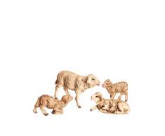 Mutterschaf mit 3 Lämmern, zu 9cm Krippenfiguren