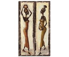 Artland Leinwandbilder auf Holz Wandbild 70x40 cm Hochformat Afrika Fashion Menschen Frau Mode afrikanisch J6LJ