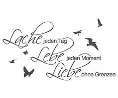 dekodino® Wandtattoo Spruch Motto Lache Lebe Liebe Wandsticker Dekoration