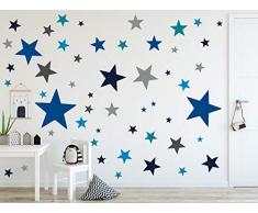 timalo® 120 Stück Wandtattoo Kinderzimmer XL Sterne Pastell Wandsticker – Aufkleber | 73079-SET26-120