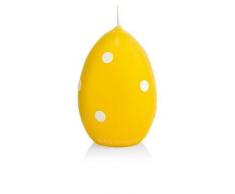 Ei Kerze mit Punkten Farbe Dotter Gelb 90 x 62 mm (H x D), Osterdeko, Ostereikerze