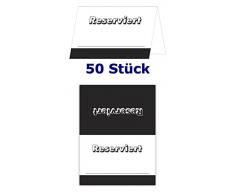 50 Stück neutrale Tischkarten Tischaufsteller reserviert Namenskarte schwarz TK-103 Gastronomiekarten zur Reservierung der Tische ihrer Feier für einzelne Plätze mit Namen zum Personalisieren, Platzkarten Platzkartenhalter