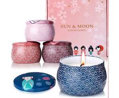 AYOUYA Geisha Duftkerzen Set von natürlichem Sojawachs Sakura Aroma Kimono Japanischer Stil Kerzen für Entspannung Yoga SPA Bad Geschenk