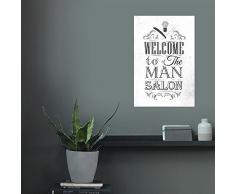 artboxONE Poster 90x60 cm Typografie Menschen Fashion Barber Shop I schwarz hochwertiger Design Kunstdruck - Bild Typografie Menschen Fashion von Anna Kozlenko