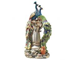 Design Toscano Pfauen im Paradies Dekostatue, Polyresin, vollfarbe, 48 cm