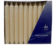 30 Tafelkerzen / Stabkerzen 200 x 21,5 mm, 7 Std. Brenndauer, Creme - Champagner, Gies - Gastrokerzen