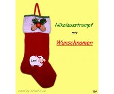 Nikolaussocke,Nikolausstrumpf,Nikolausstiefel, mit Namen