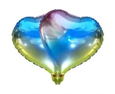 Siumir Herzform Folienballons 45 cm Regenbogen Luftballons für Party,Geburtstag,Valentinstag, Hochzeit Dekoration 2 pcs