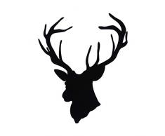 Gwxevce 12 cm * 16,5 cm Mode Kühlen Hirschkopf Vinyl Auto Styling Kreative Jagd Auto Aufkleber Und Abziehbilder Schwarz/Weiß