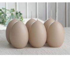 6X Eikerzen, klein, ca. 6,5 x 4,5 cm, Sahara (hell-Sand)