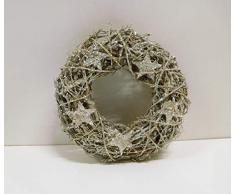 Ziegler Weihnachtskranz Adventskranz Rebenkranz Reben Silber Sterne 26 cm 761791 F39