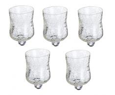 5 x Glasaufsatz für Kerzenständer Crackle Design Windlicht Aufsatz
