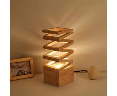 Yhhzw 7W Led-Lampe Nachtlicht 3 Farbtemperatur Holzvase Led Schreibtischlampe Für Blumenarrangement Für Schlafzimmer Nachttisch Wohnzimmer Größe 12 × 30Cm