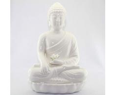 Buddha Tathagata Porzellanfigur (Siddharta Gautama), buddhistische Skulptur aus chinesischem Porzellan, weiß