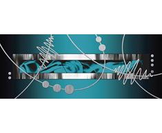 Artland Glasbilder Wandbild Glas Bild einteilig 125x50 cm Querformat Moderne Kunst Abstrakt Muster Grafik Modern Petrol S7LW