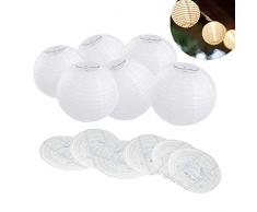 ilauke 12er weiße Papier Laterne Lampenschirm Lampion Ø 30cm 12 in Kugel-Form Ballform für Hochtzeit Kirche Garten Party Dekoration (Ø 30cm 12)