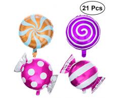 STOBOK 21 stücke süße süßigkeiten Luftballons Set runde Lollipop folienballon für Geburtstag Hochzeit Dekoration