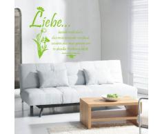 WANDTATTOO f453 Sprüche & Zitate Liebe ... Antoine de Saint-Exupéry 40x34 cm - gelbgrün