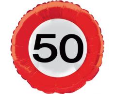NEU Folienballon Verkehrsschild 50, 45 cm
